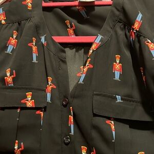 Nut cracker print over black